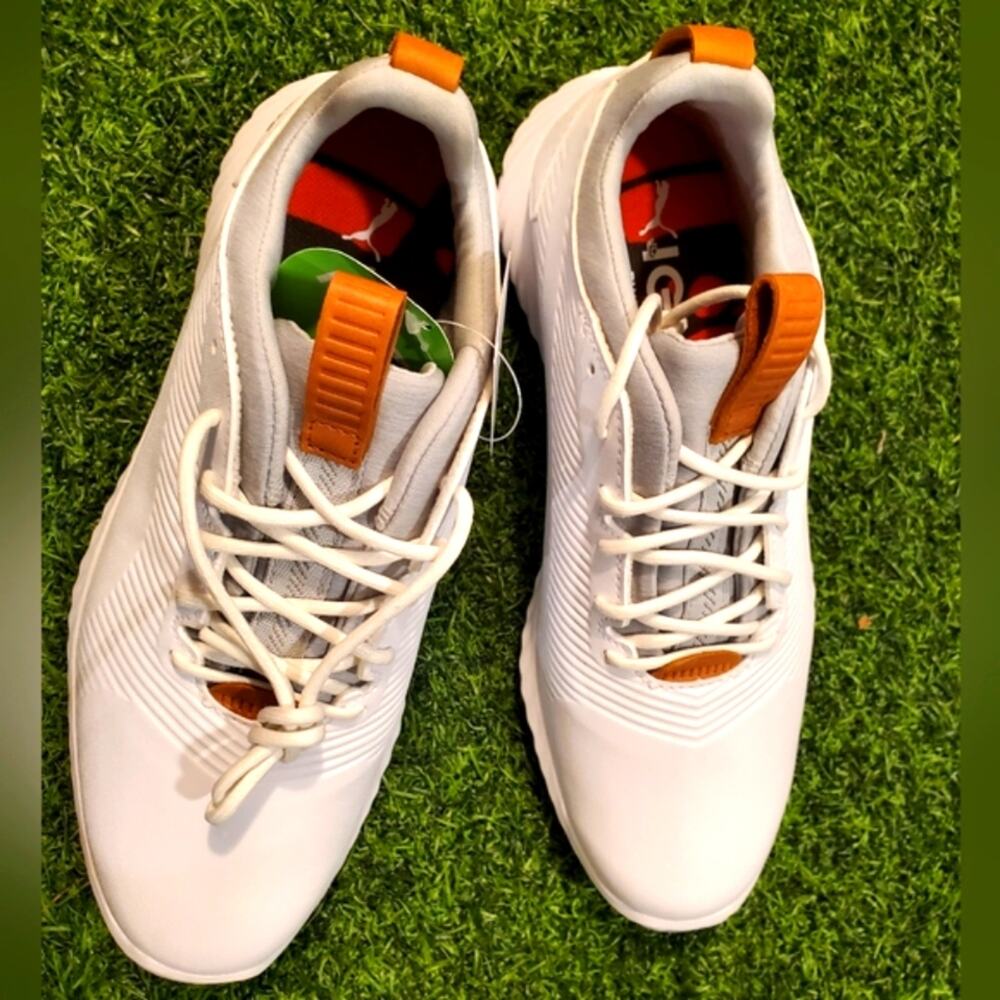 NWT Puma Ignite golf shoes sneakers with orange spikes Sz 5C no box unisex